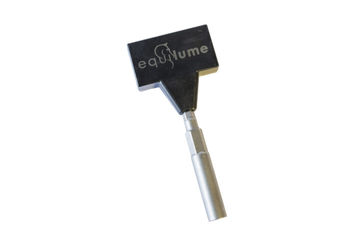 Equilume Smart Key shown on a white background. The Equilume Smart Key is a T shaped multi tool with a square magnet on top of a hexagonal socket tool.